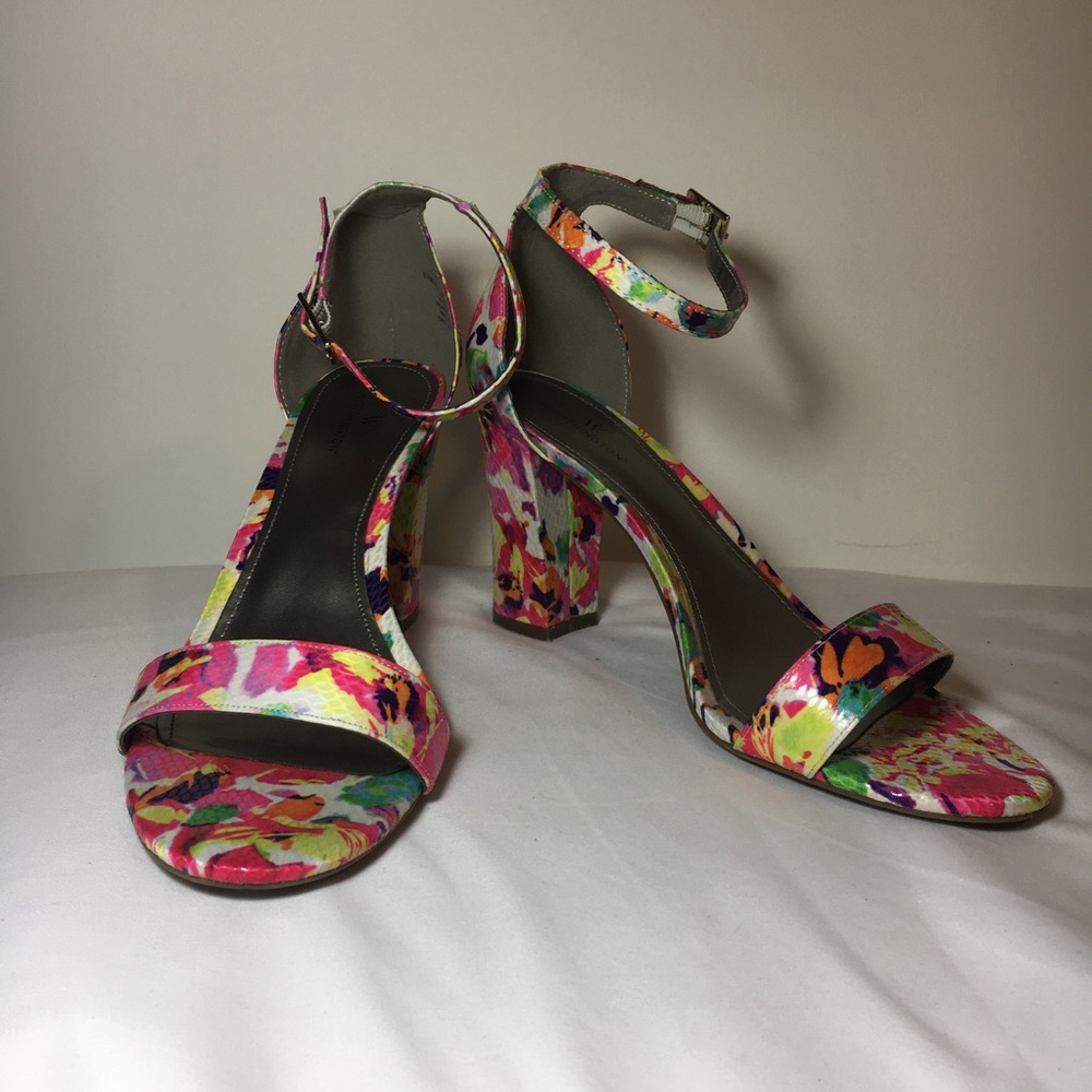 Worthington Fancy Floral Strapped Heels